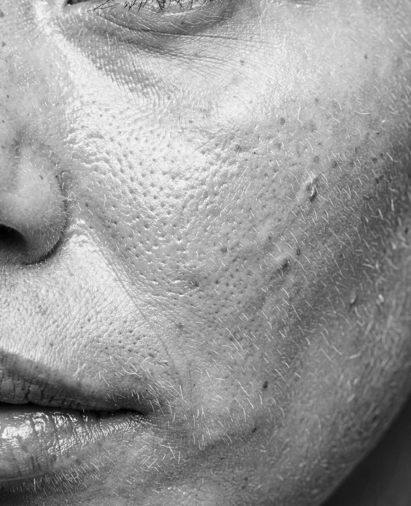 Detailed view of skin texture and barrier integrity